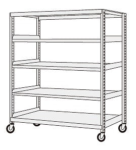 【送料都度見積 】中量キャスターラックＧＫＲ型（ゴム車・オール自在キャスター） GKR-1745GGJ 209702 ※法人向け 個人宅配送不可