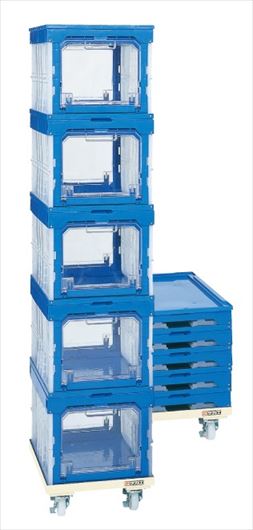 オリタタミコンテナ台車セット（ナイロンキャスター仕様） SO-50DS 210781 ※法人向け 個人宅配送不可