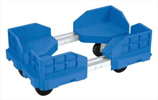 【要送料】 伸縮式樹脂台車（スタッキング・連結仕様・ゴム車） SCR-4430RB 219032 ※法人向け 個人宅配送不可