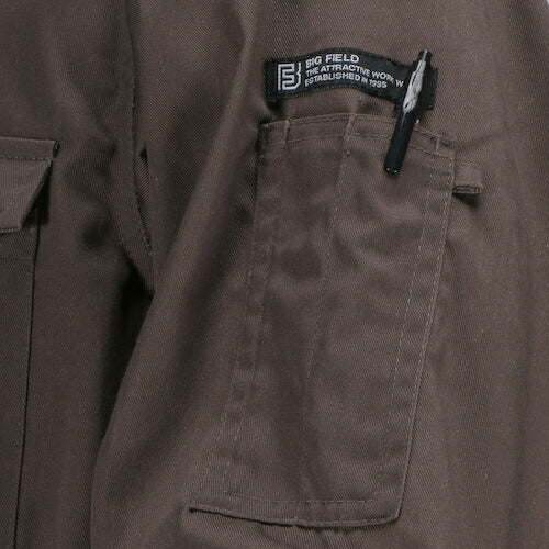 カジメイク ＴＣ長袖つなぎ服 ダークグレー Ｍ 6709-75-M