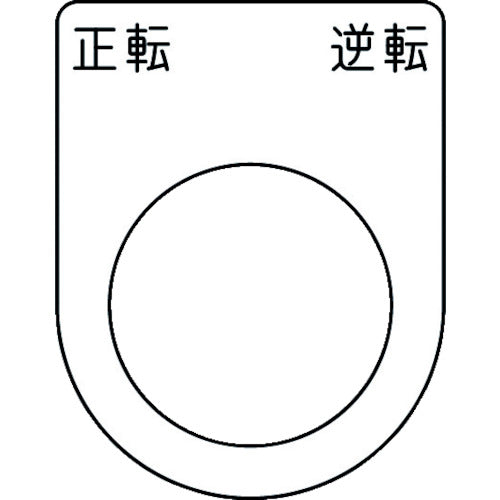 ＩＭ　押ボタン／セレクトスイッチ（メガネ銘板）　正転　逆転　黒　φ２５．５　４５×３５×２ｍｍ P25-53