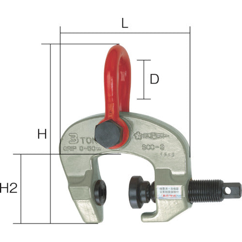 スーパー スクリューカムクランプ（万能型）容量：１．０ｔｏｎ クランプ範囲：５０～１００ｍｍ SCC1W