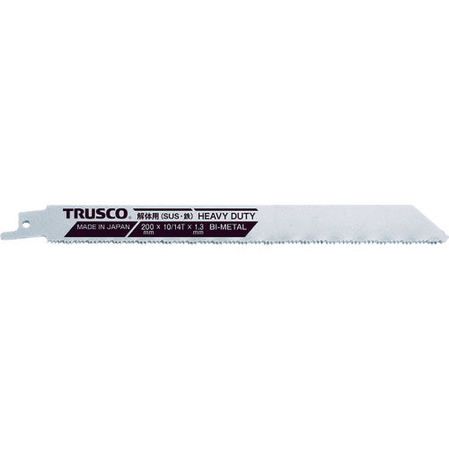 ＴＲＵＳＣＯ 解体用バイメタルセーバーソーブレード（厚刃タイプ） １６０幅Ｘ１．３ｍｍ厚 １０／１４山 ５枚入 TBSH-160-1014-5P