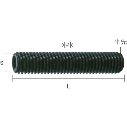 ＴＲＵＳＣＯ 六角穴付止めねじ 平先 黒染め Ｍ４×８ ８０本入 B63-0408