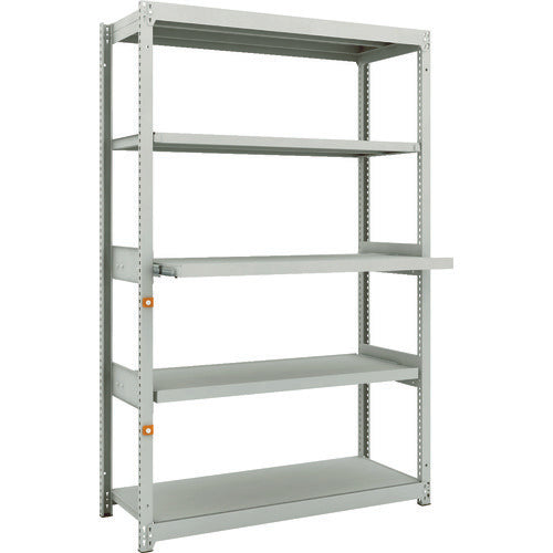 ＴＲＵＳＣＯ スチールラック Ｍ１．５型軽中量棚 １１６０Ｘ４５０ＸＨ１８００ ５段うちスライド２段 単体 M1.5-6443M2