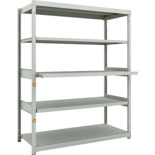 ＴＲＵＳＣＯ スチールラック Ｍ１．５型軽中量棚 １４６０Ｘ５９５ＸＨ１８００ ５段うちスライド２段 単体 M1.5-6563M2