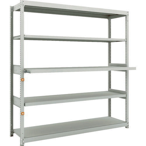 ＴＲＵＳＣＯ スチールラック Ｍ１．５型軽中量棚 １７６０Ｘ４５０ＸＨ１８００ ５段うちスライド２段 単体 M1.5-6643M2