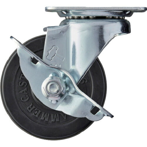 ハンマー 旋回式ゴム車輪 ７５ｍｍ ストッパー付 413S-R75