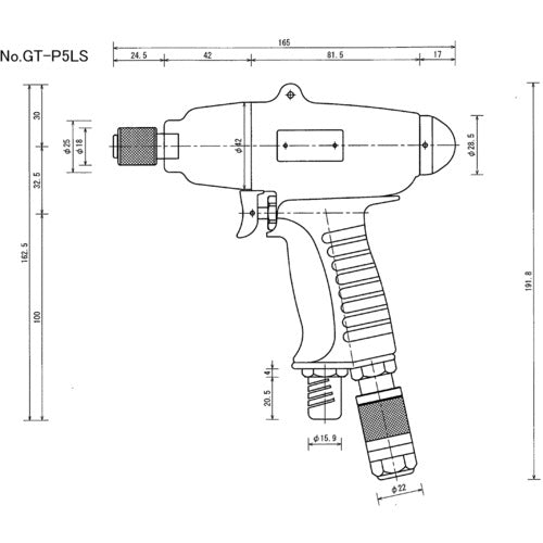 ベッセル エアードライバー（衝撃式消音装置付） Ｎｏ．ＧＴ－Ｐ５ＬＳ GT-P5LS