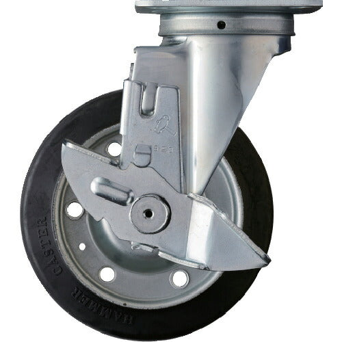 ハンマー 旋回式ゴム車輪 １５０ｍｍ ストッパー付 413S-R150