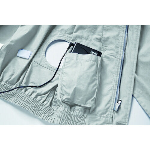 空調服　冷却上着　綿薄手ワーク空調服［［Ｒ下］］　ＫＵ９０５５０　ウエアのみ　シルバー　５Ｌ KU90550-C06-S7