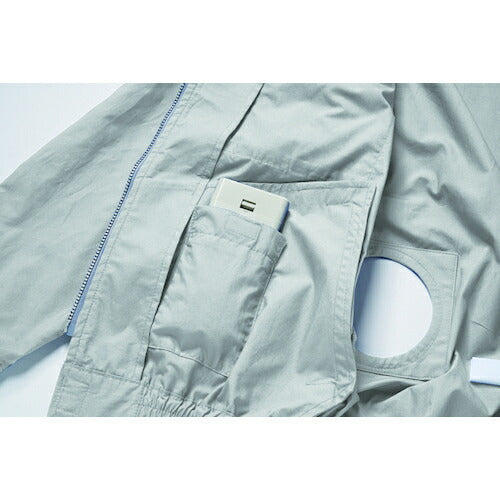 空調服　冷却上着　綿薄手ワーク空調服［［Ｒ下］］　ＫＵ９０５５０　ウエアのみ　シルバー　４Ｌ KU90550-C06-S6