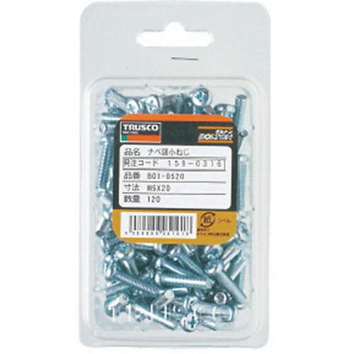 ＴＲＵＳＣＯ ナベ頭小ねじ ユニクロ 全ネジ Ｍ５×４５ ６０本入 B01-0545