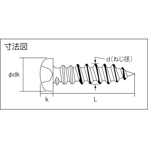ＴＲＵＳＣＯ ナベ頭タッピングねじ １種Ａ ステンレス Ｍ５×３５ ２５本入 B09-0535