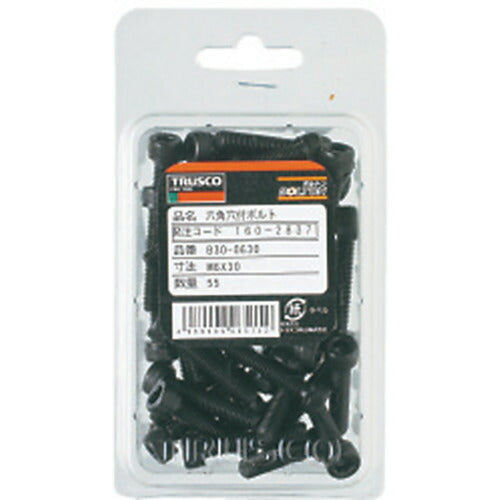 ＴＲＵＳＣＯ 六角穴付ボルト 黒染め 全ネジ Ｍ４×１６ ６１本入 ／キャップボルト（ＣＡＰ） B30-0416