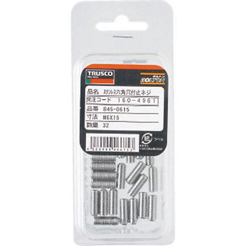 ＴＲＵＳＣＯ 六角穴付止めねじ ステンレス Ｍ３×３ ６０本入 B45-0303