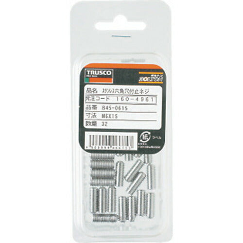 ＴＲＵＳＣＯ 六角穴付止めねじ ステンレス Ｍ１２×１５ １０本入 B45-1215