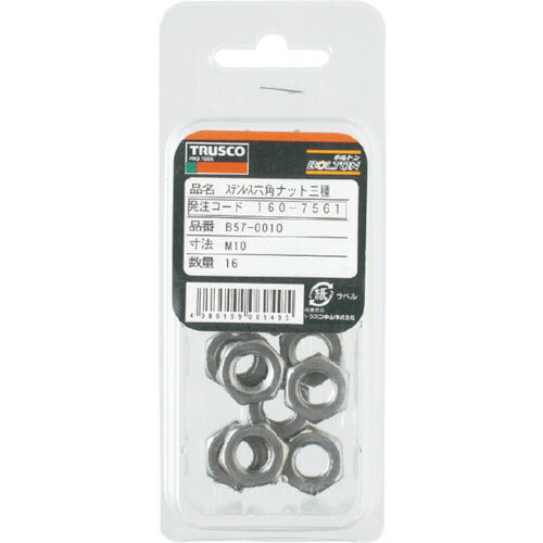ＴＲＵＳＣＯ 六角ナット３種 ステンレス Ｍ８×１．２５ ４０個入 B57-0008