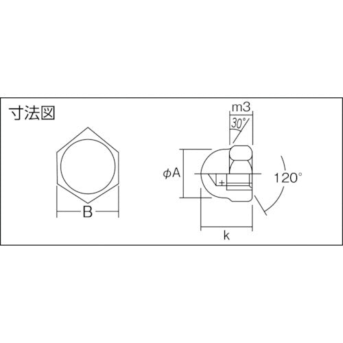 ＴＲＵＳＣＯ 袋ナット３形２種 ステンレス Ｍ８×１．２５ １７個入 B40-0008