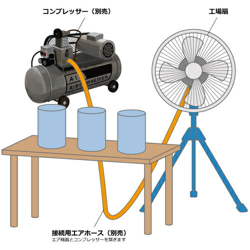 アクアシステム　無給油エアモーター式工場扇　スタンド型　（アルミハネ４５ｃｍ） AFG-18NL