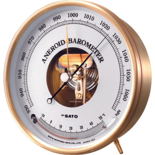 【送料・納期都度見積】 佐藤 アネロイド気圧計（温度計付き） （７６１０－２０） 7610-20