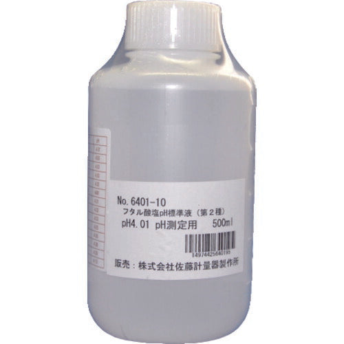 【送料・納期都度見積】 佐藤 ＰＨ計用 フタル酸塩ｐＨ標準液 ５００ｍｌ ｐＨ４．０１（６４０１－１０） 6401-10