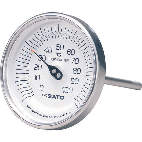 佐藤 バイメタル温度計ＢＭ－Ｔ型 測定温度範囲－３０～５０℃ 感温部長さ１００ｍｍ BM-T-90S-1