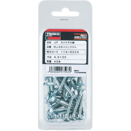 ＴＲＵＳＣＯ ドリルねじ モドトラス 板金用 ユニクロ Ｍ４Ｘ４５ ３３本入 MJ-45