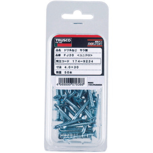 ＴＲＵＳＣＯ ドリルねじサラ 金物・サッシ用 ユニクロ Ｍ３．５Ｘ１９ ８７本 FJA-19