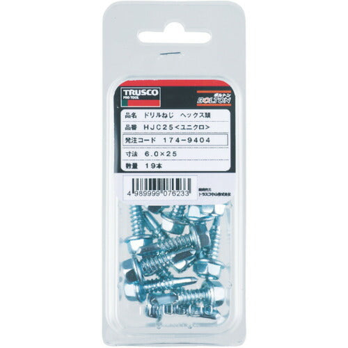 ＴＲＵＳＣＯ ドリルねじ ヘックス ユニクロ Ｍ５Ｘ２５ ３４本入 HJB-25