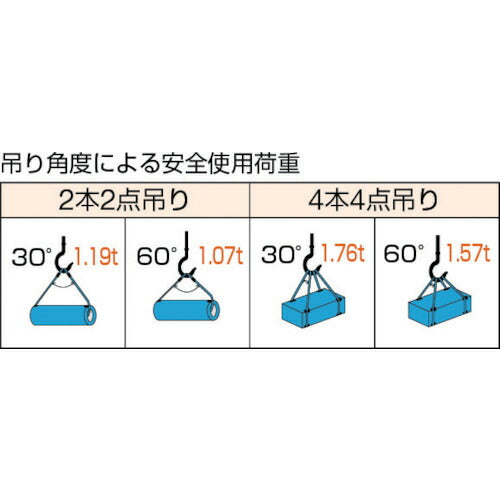 ＴＲＵＳＣＯ Ｗスリング Ａタイプ ９ｍｍＸ１．０ｍ GR-9S1