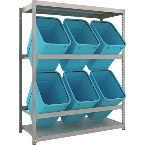 ＴＲＵＳＣＯ スチールラック ゴミ箱ラック Ｍ１．５型 Ｈ１８００ＸＷ１４６０ＸＤ５９５ ２段 ＲＢＫ－９０ ６個付 M1.5-6562D2