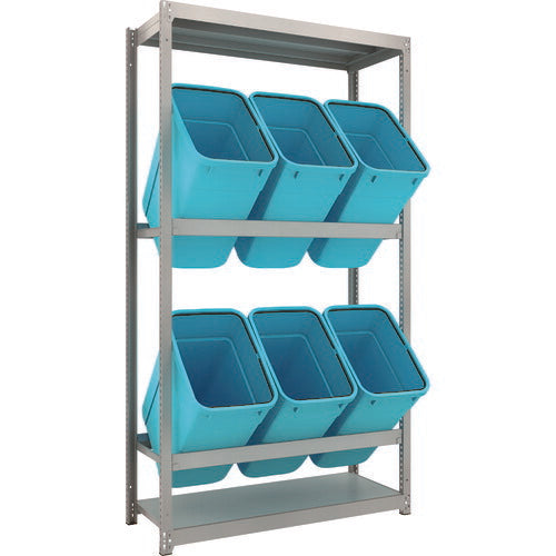 ＴＲＵＳＣＯ スチールラック ゴミ箱ラック Ｍ１．５型 Ｈ２１００ＸＷ１１６０ＸＤ４４５ ２段 ＲＢＫ－７０ ６個付 M1.5-7442D2