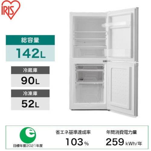 ＩＲＩＳ ５１３８６４ 冷凍冷蔵庫 １４２Ｌ IRSD-14A-W
