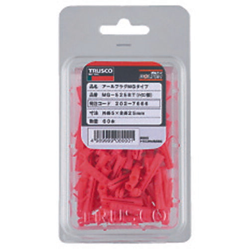 ＴＲＵＳＣＯ オールプラグ ナイロン ５Ｘ２５ ６０本入 （コンクリート・ＡＬＣパネル用アンカー／ねじ込み式） MG-525BT