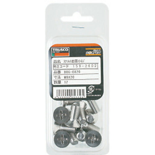 ＴＲＵＳＣＯ 皿頭小ねじ ステンレス 全ネジ Ｍ２×８ １３５本入 B06-0208
