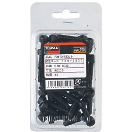 ＴＲＵＳＣＯ 六角穴付ボルト 黒染め 全ネジ Ｍ２×３ ３１本入 ／キャップボルト（ＣＡＰ） B30-0203
