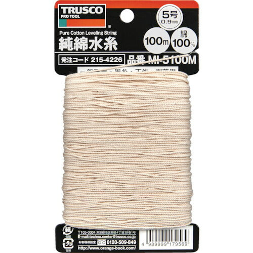 ＴＲＵＳＣＯ 純綿水糸 線径０．９ｍｍ １００ｍ巻 MI-5100M