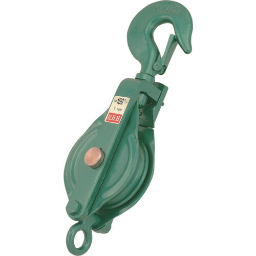 ＨＨＨ 強力型滑車一車スナッチ フック型７５ｍｍ 75X1S