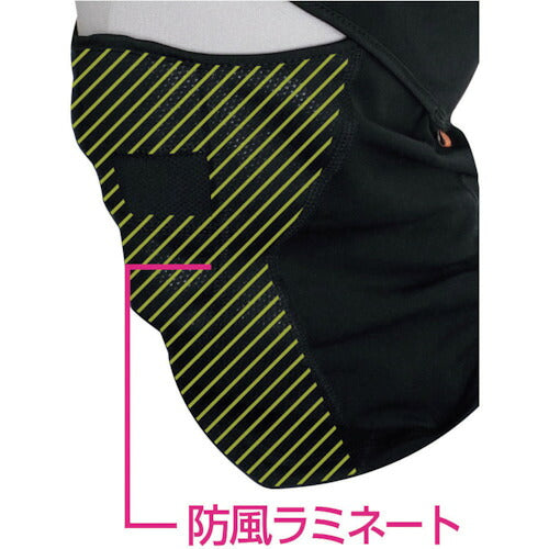 喜多　防風フェイスマスク（裏起毛）　バラクラバ　ヘルメット対応　Ｎｏ３４２０　ブラック　フリー NO3420-BLK