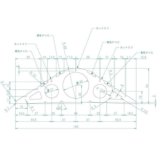 ＴＲＵＳＣＯ コードプロテクター（ケーブルプロテクター） φ４０Ｘ５ｍ CA405M