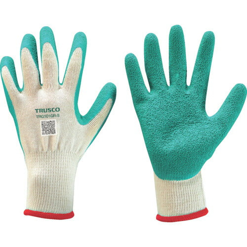ＴＲＵＳＣＯ ゴム背抜き手袋 グリーン １双入り １０ゲージ Ｓ TRG101GR-S