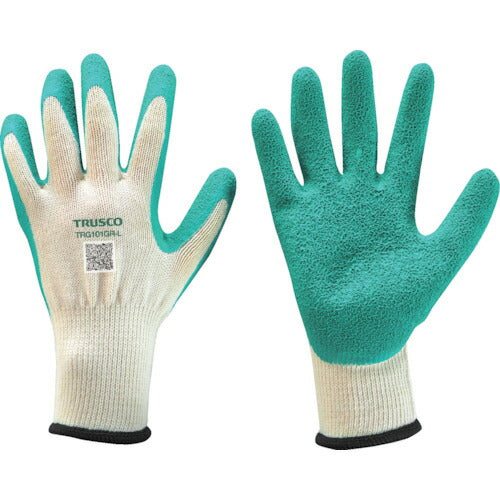 ＴＲＵＳＣＯ ゴム背抜き手袋 グリーン １双入り １０ゲージ Ｌ TRG101GR-L