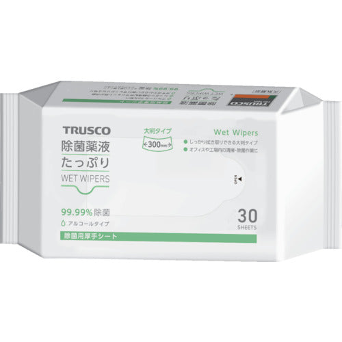 ＴＲＵＳＣＯ 除菌薬液たっぷりウェットワイパー大判 ３０枚 TJYTW-30