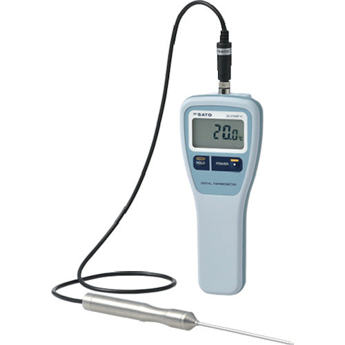 佐藤 防水型デジタル温度計ＳＫ－２７０ＷＰ－Ｋ（Ｓ２７０ＷＰ－０１センサ付き）フック穴なし（８０７８－４０） SK-270WP-K