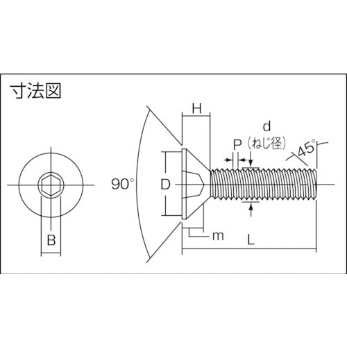 ＴＲＵＳＣＯ 六角穴付皿ボルト ステンレス Ｍ４×１０ ４２本入 B129-0410