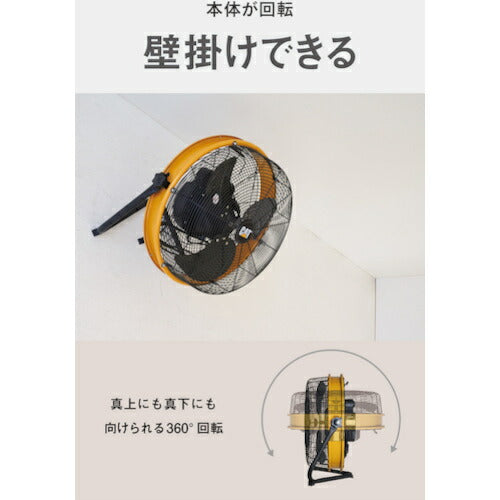 ＣＡＴ　工場扇　４５ｃｍ（壁・床タイプ）羽根軸１８０°半転機能付　イエロー HV-18S180