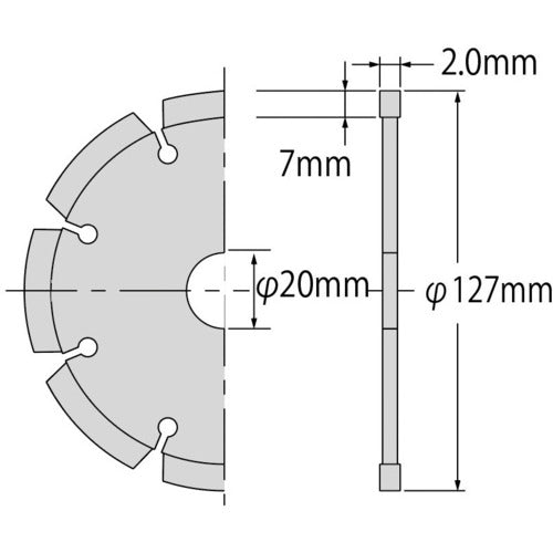 エビ ダイヤモンドカッター 切断王 （乾式） セグメントタイプ １２７ｍｍ SA125