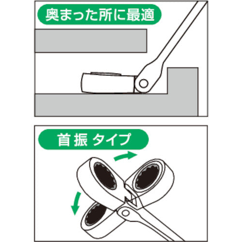 ＴＯＮＥ 首振ラチェットめがねレンチ １２ｍｍ RMF-12