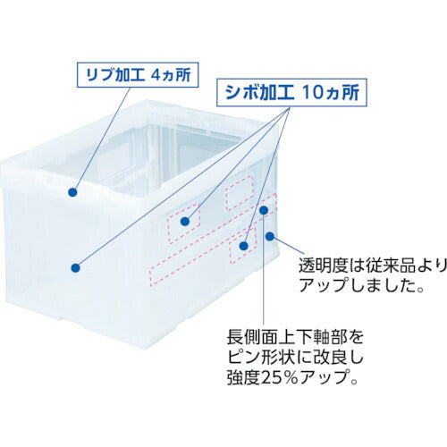 ＴＲＵＳＣＯ オリコン α折りたたみコンテナ ５０Ｌ 透明 透明 CR-S50N